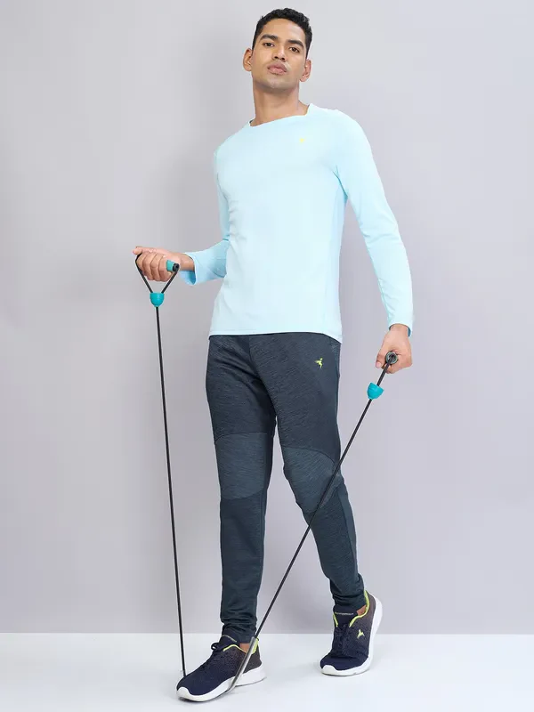 Men Melange Slim Fit Trackpants with TECHNO DRY - Image 2
