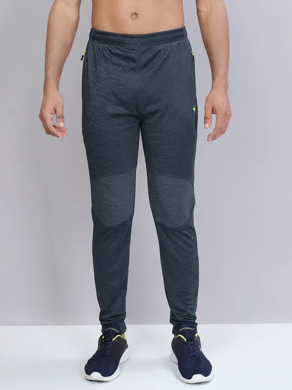 Men Melange Slim Fit Trackpants with TECHNO DRY - Image 3