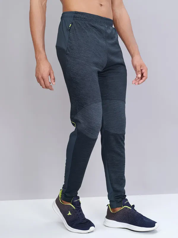 Men Melange Slim Fit Trackpants with TECHNO DRY - Image 5
