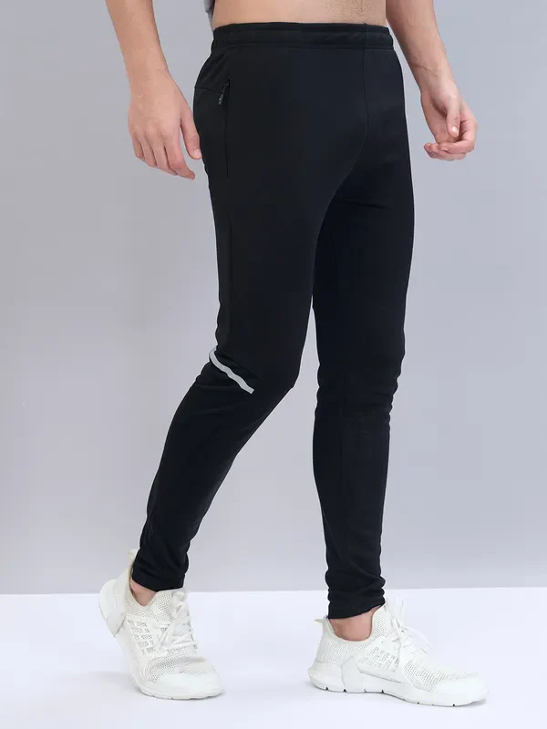 Men Solid Slim Fit Trackpants with TECHNO DRY