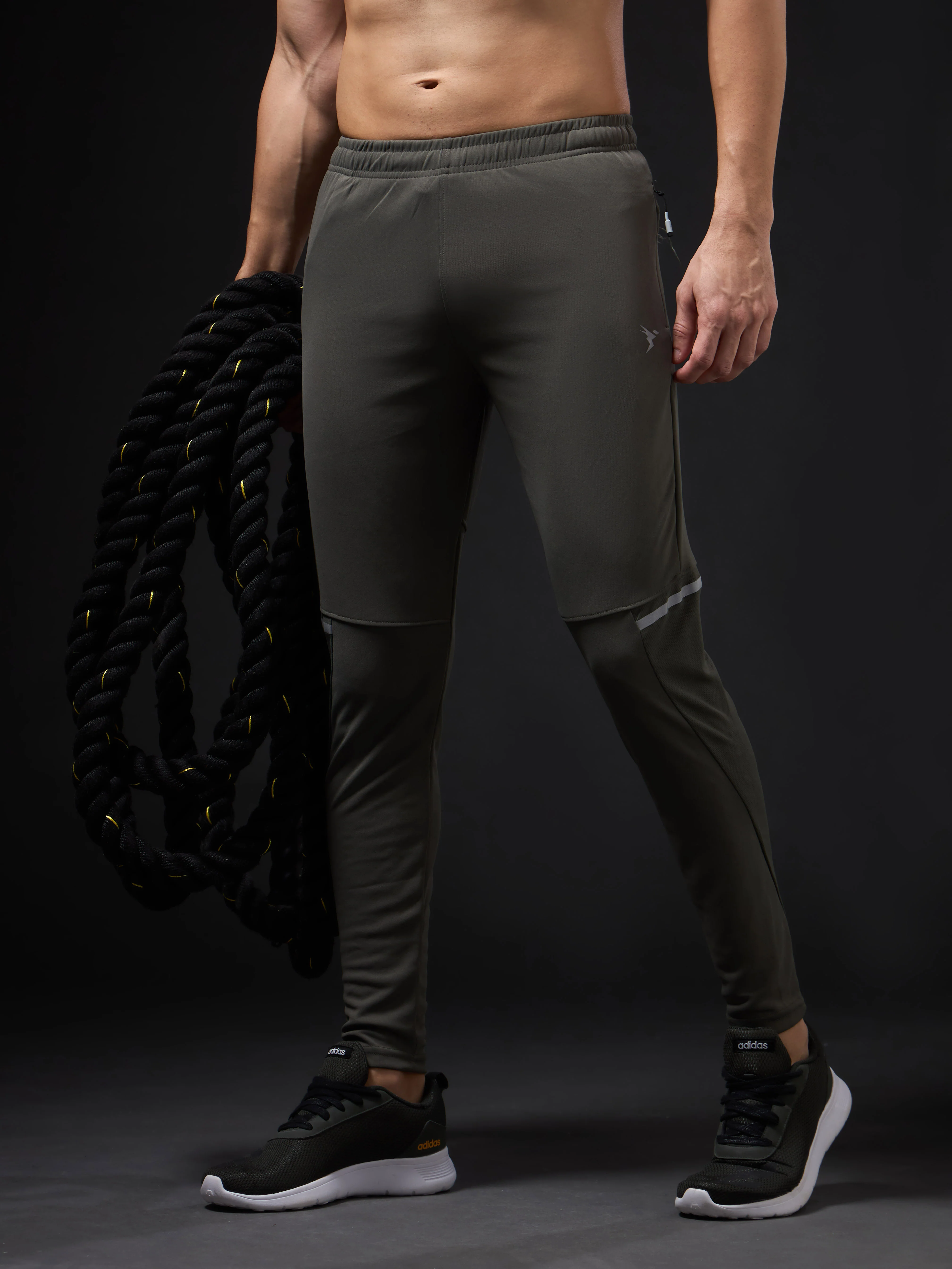 Men Solid Slim Fit Trackpants with TECHNO DRY