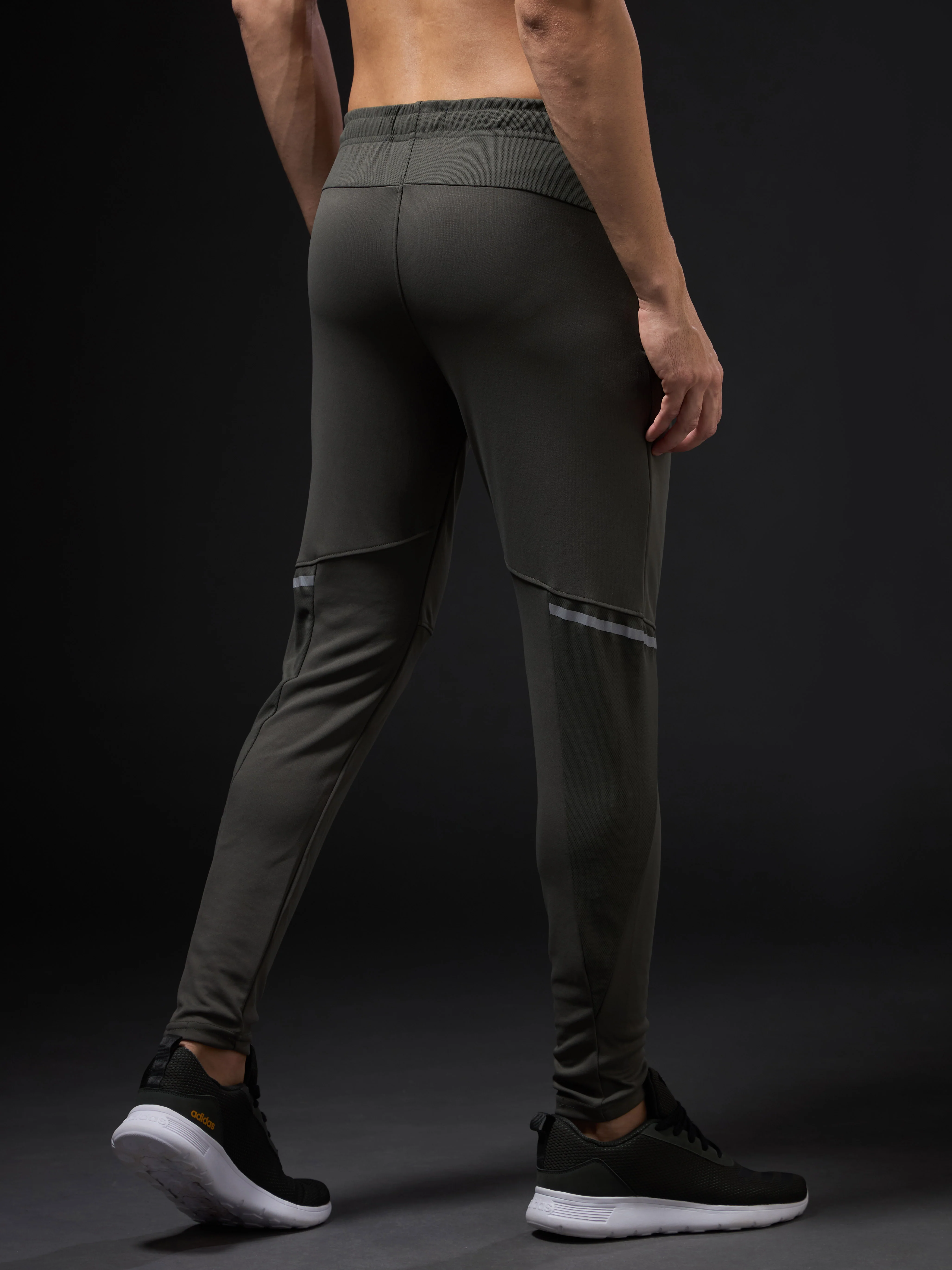Men Solid Slim Fit Trackpants with TECHNO DRY - Image 3