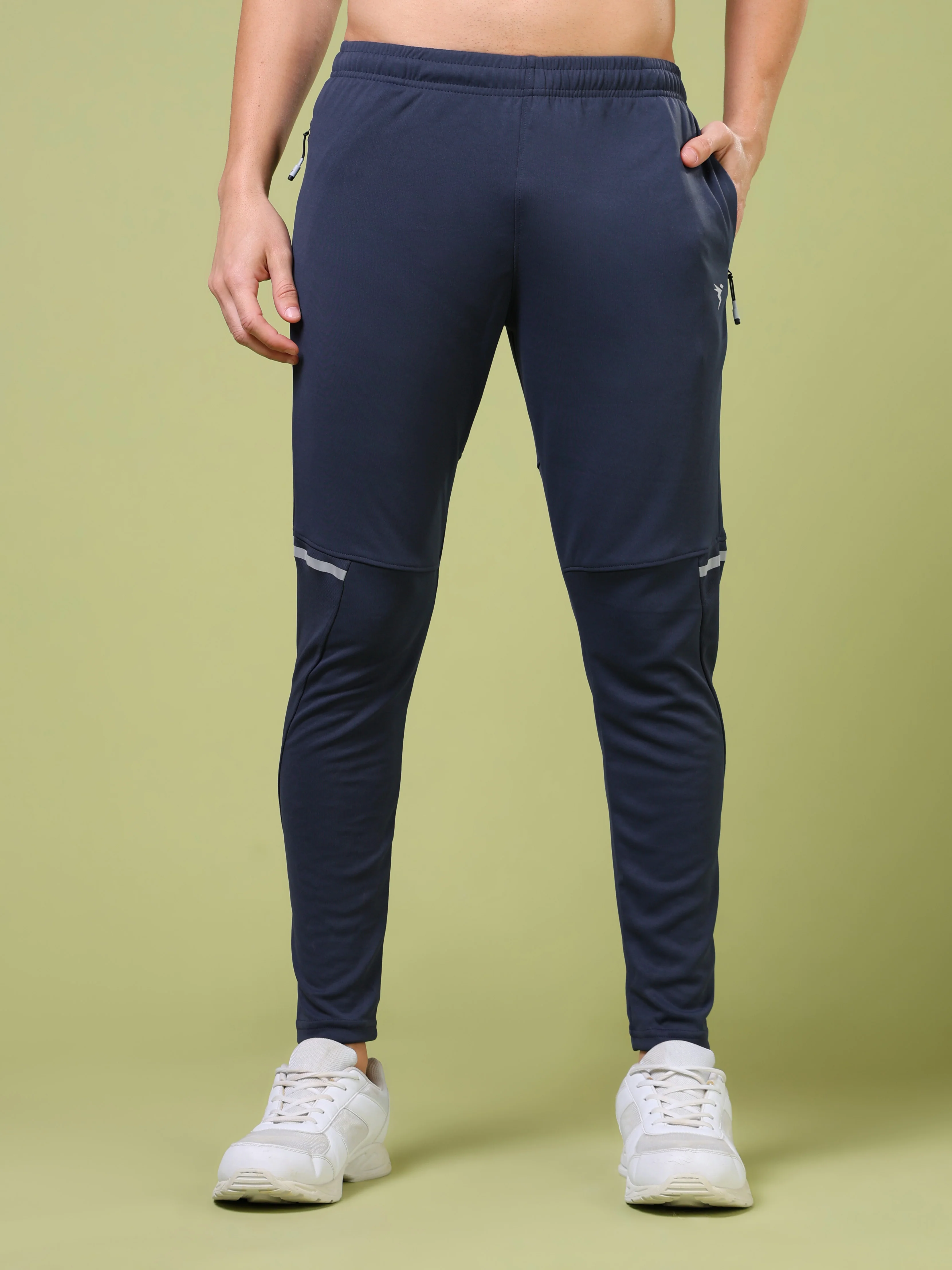 Men Solid Slim Fit Trackpants with TECHNO DRY