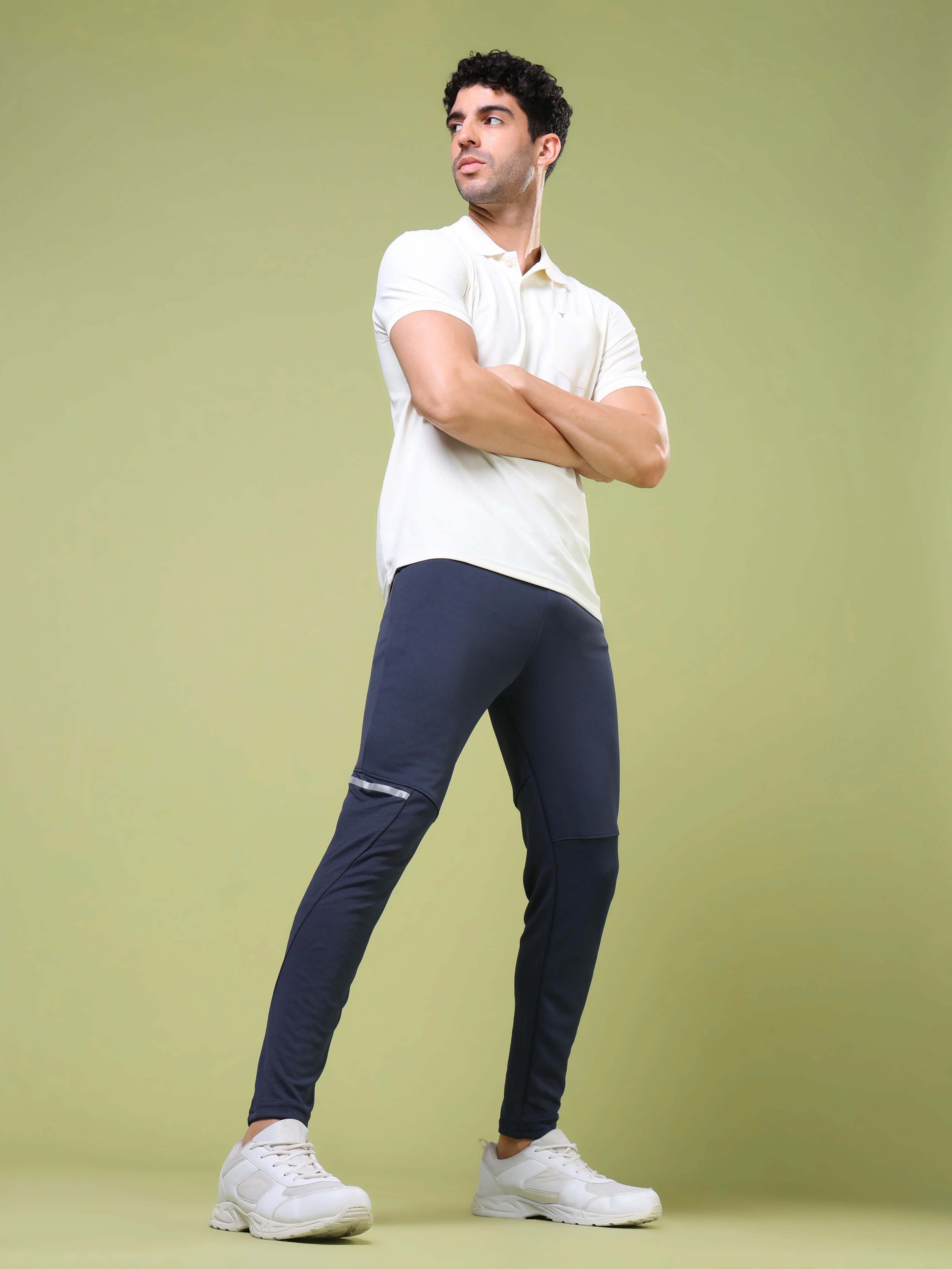 Men Solid Slim Fit Trackpants with TECHNO DRY - Image 5