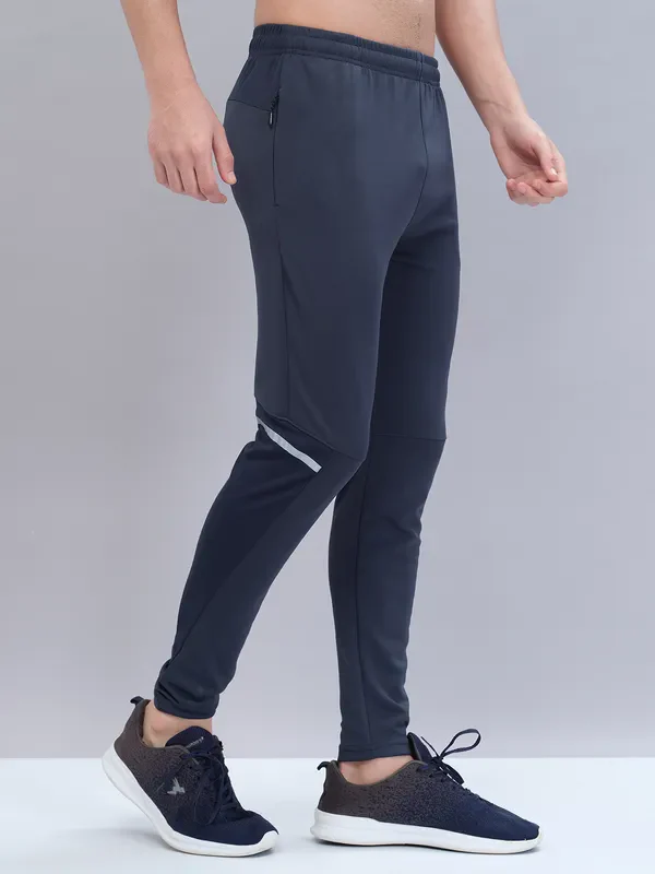 Men Solid Slim Fit Trackpants with TECHNO DRY