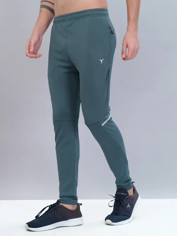 Men Solid Slim Fit Trackpants with TECHNO DRY