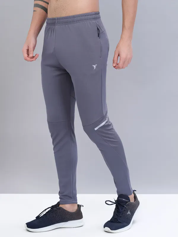 Men Solid Slim Fit Trackpants with TECHNO DRY