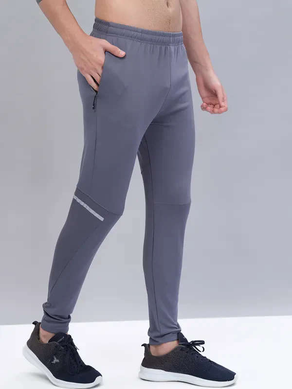 Men Solid Slim Fit Trackpants with TECHNO DRY - Image 3