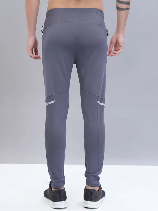 Men Solid Slim Fit Trackpants with TECHNO DRY - Image 4