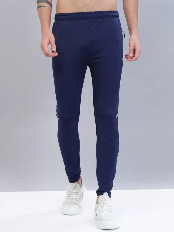 Men Solid Slim Fit Trackpants with TECHNO DRY - Image 3