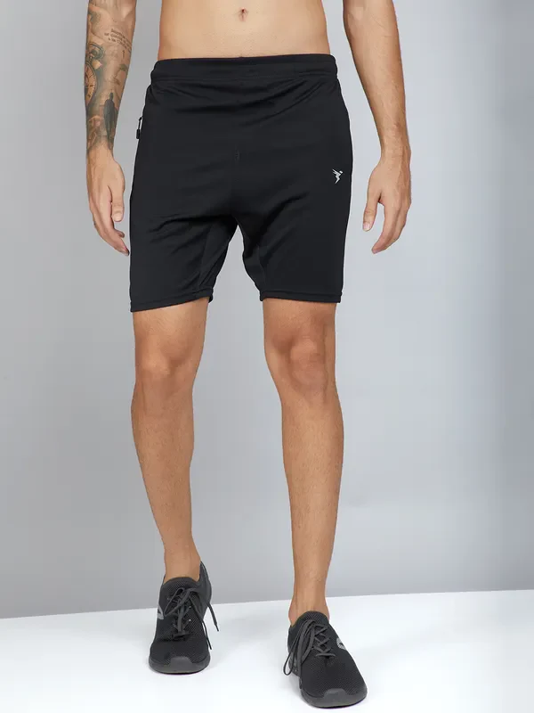 Men Solid Slim Fit Shorts with TECHNO DRY - Image 3