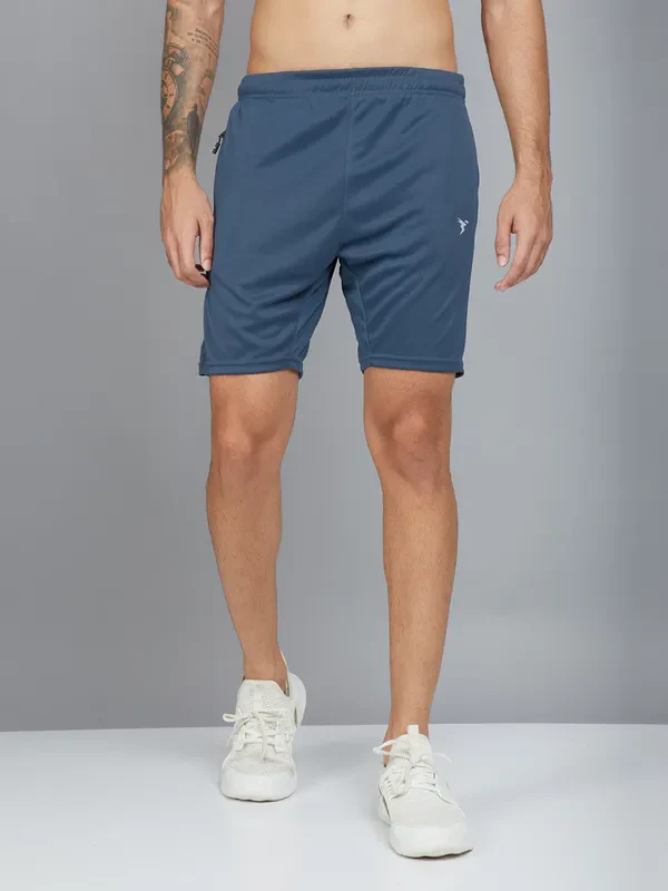 Men Solid Slim Fit Shorts with TECHNO DRY - Image 3