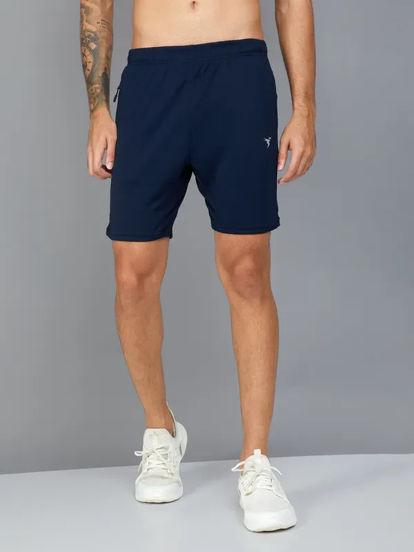 Men Solid Slim Fit Shorts with TECHNO DRY - Image 3