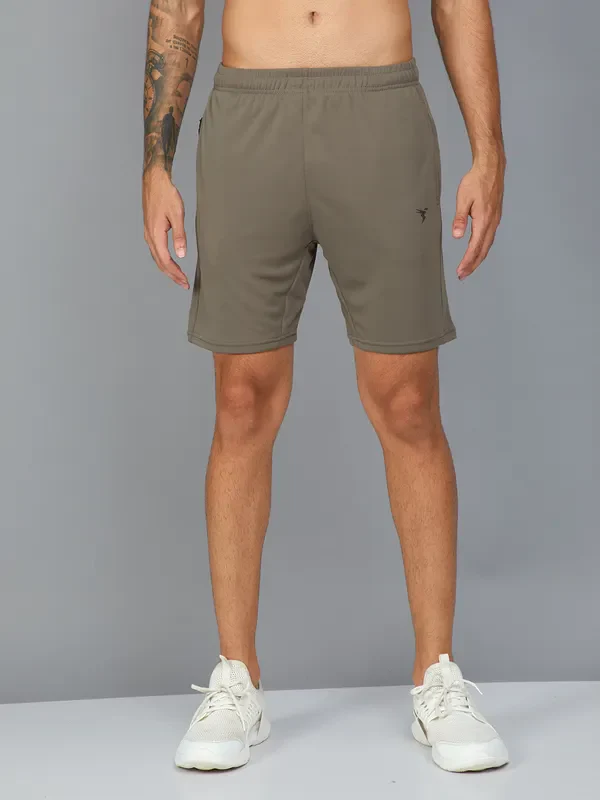 Men Solid Slim Fit Shorts with TECHNO DRY - Image 3