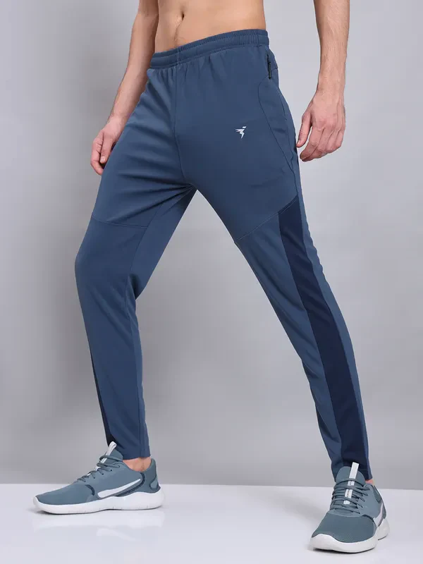 Men Colorblock Slim Fit Trackpants with TECHNO DRY - Image 7