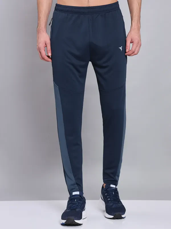 Men Colorblock Slim Fit Trackpants with TECHNO DRY - Image 6