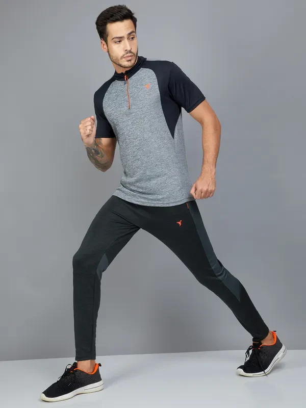 Men Colorblock Slim Fit Trackpants with TECHNO DRY - Image 2