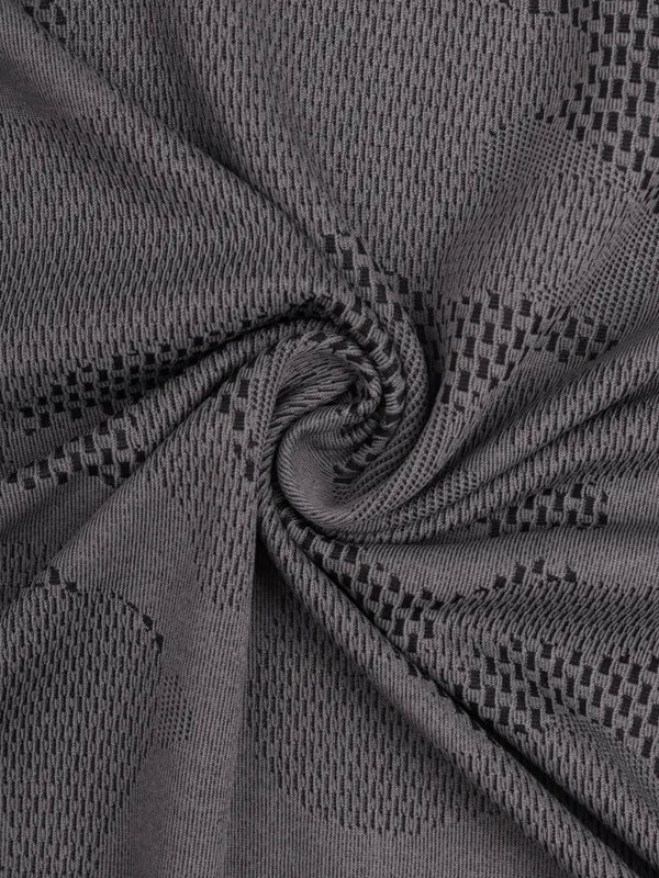 Men Jacquard Slim Fit Mock Neck T-shirt with TECHNO COOL+ - Image 10