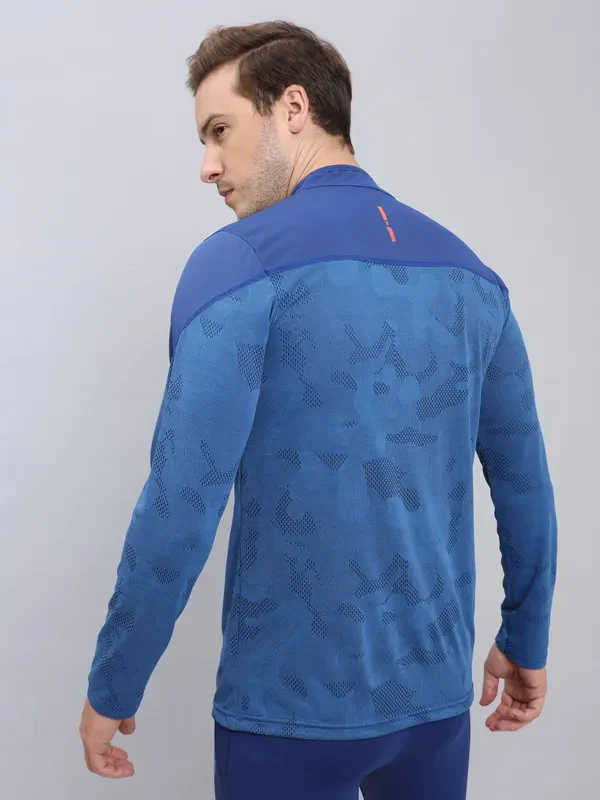 Men Jacquard Slim Fit Mock Neck T-shirt with TECHNO COOL+ - Image 6