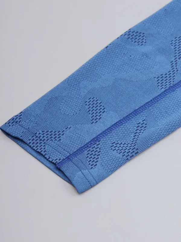 Men Jacquard Slim Fit Mock Neck T-shirt with TECHNO COOL+ - Image 8