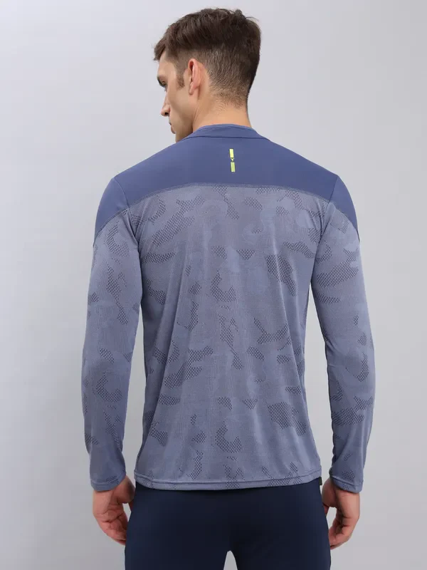 Men Jacquard Slim Fit Mock Neck T-shirt with TECHNO COOL+ - Image 6