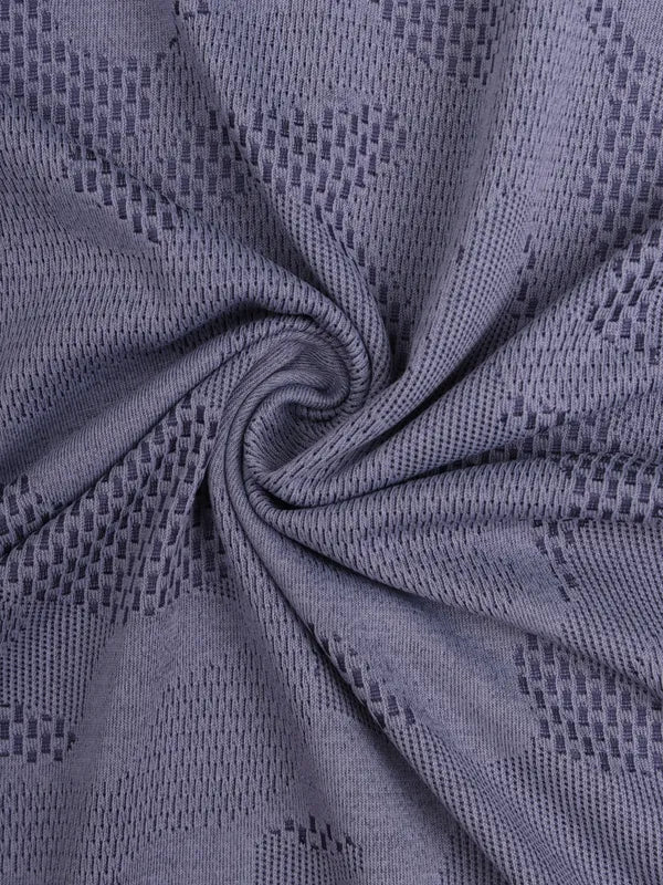 Men Jacquard Slim Fit Mock Neck T-shirt with TECHNO COOL+ - Image 9