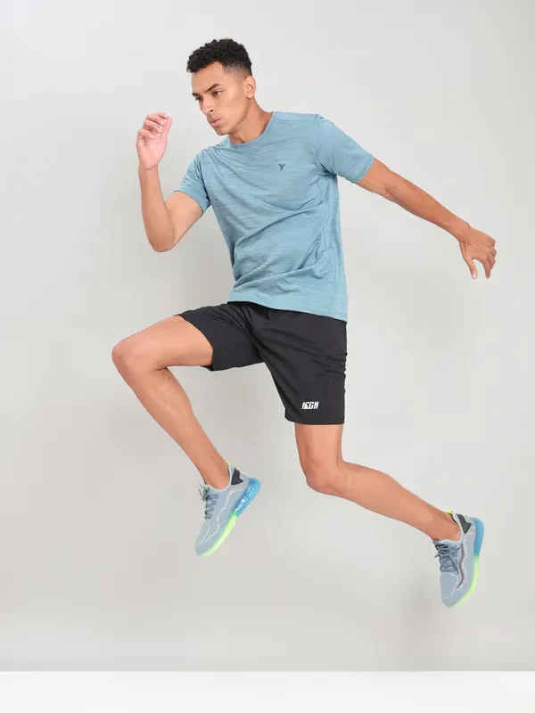 Men Solid Slim Fit Shorts with MATPIQ - Image 2