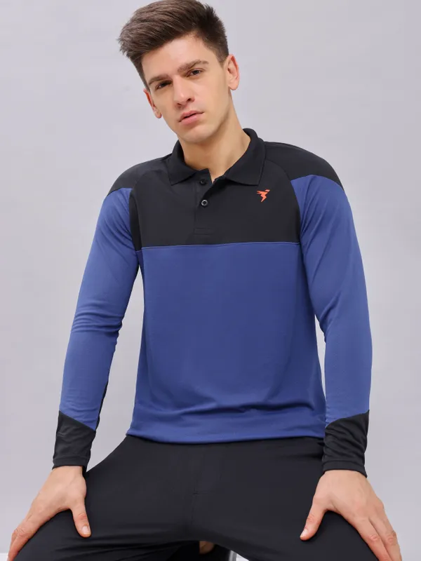 Men Colorblock Slim Fit Polo T-shirt with TECHNO COOL+