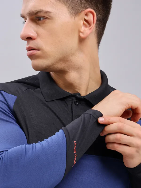 Men Colorblock Slim Fit Polo T-shirt with TECHNO COOL+ - Image 7