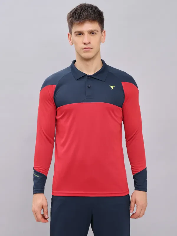 Men Colorblock Slim Fit Polo T-shirt with TECHNO COOL+ - Image 3