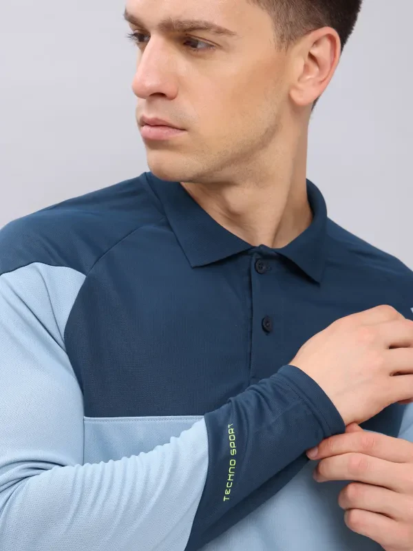 Men Colorblock Slim Fit Polo T-shirt with TECHNO COOL+ - Image 8