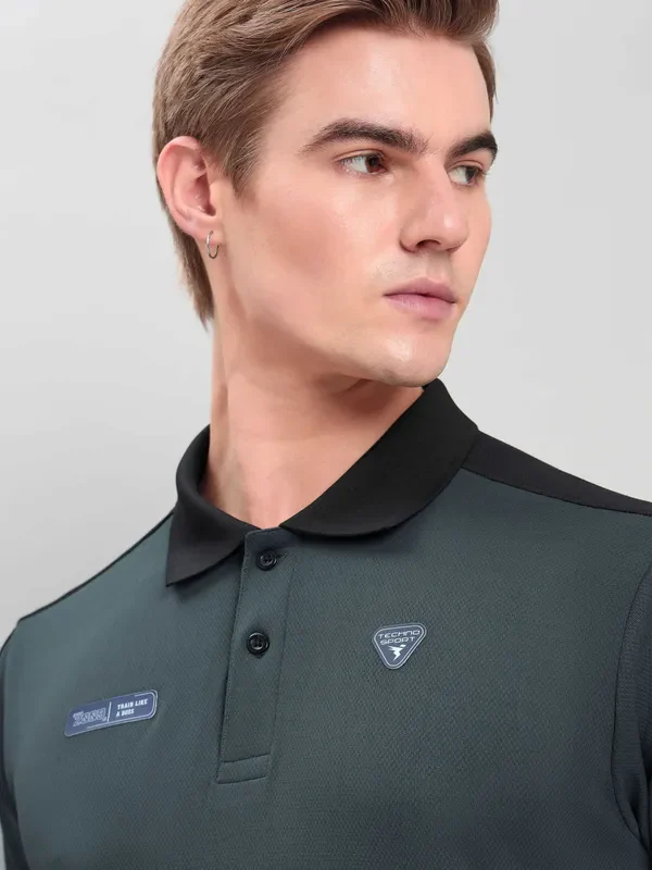 Men Colorblock Slim Fit Polo T-shirt with TECHNO COOL+ - Image 6