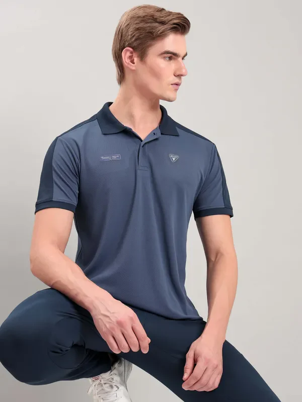 Men Colorblock Slim Fit Polo T-shirt with TECHNO COOL+ - Image 2