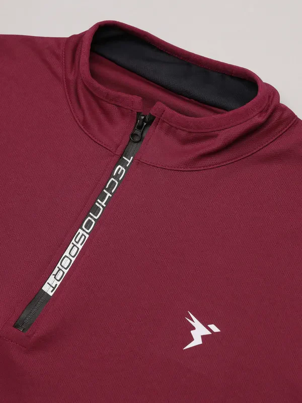 Men Colorblock Slim Fit Mock Neck T-shirt with TECHNO COOL+ - Image 3