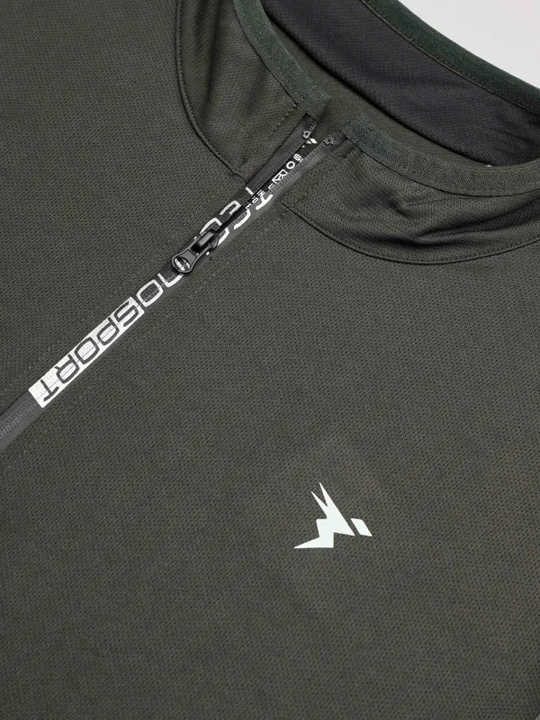 Men Colorblock Slim Fit Mock Neck T-shirt with TECHNO COOL+ - Image 3