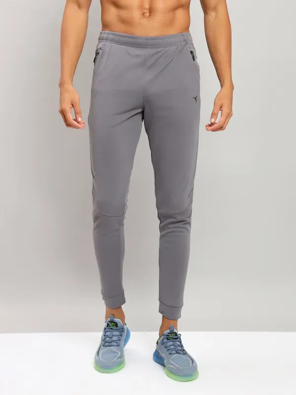 Men Solid Slim Fit Trackpants with TECHNO DRY