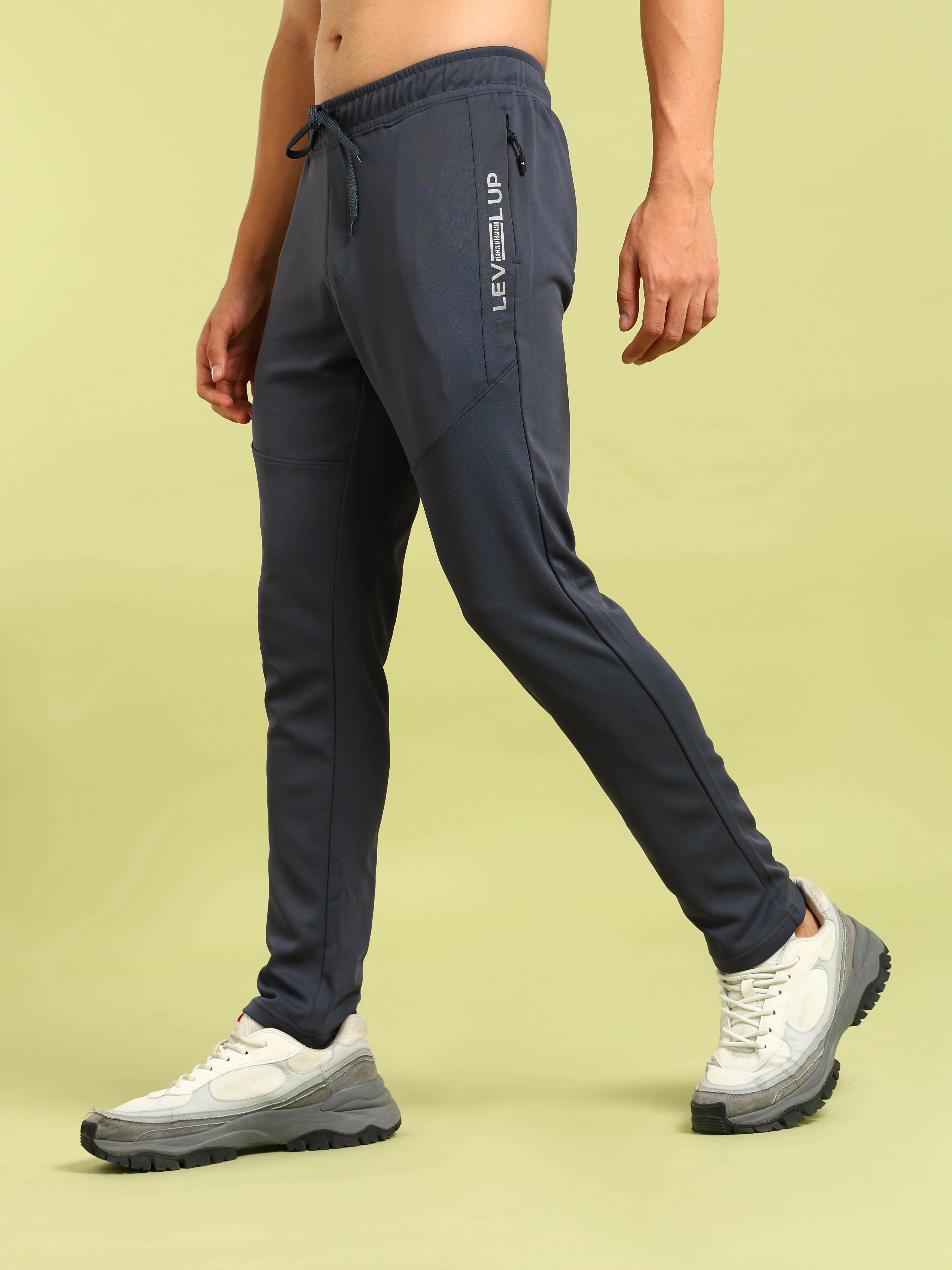 Men Solid Slim Fit Trackpants with TECHNO DRY - Image 4