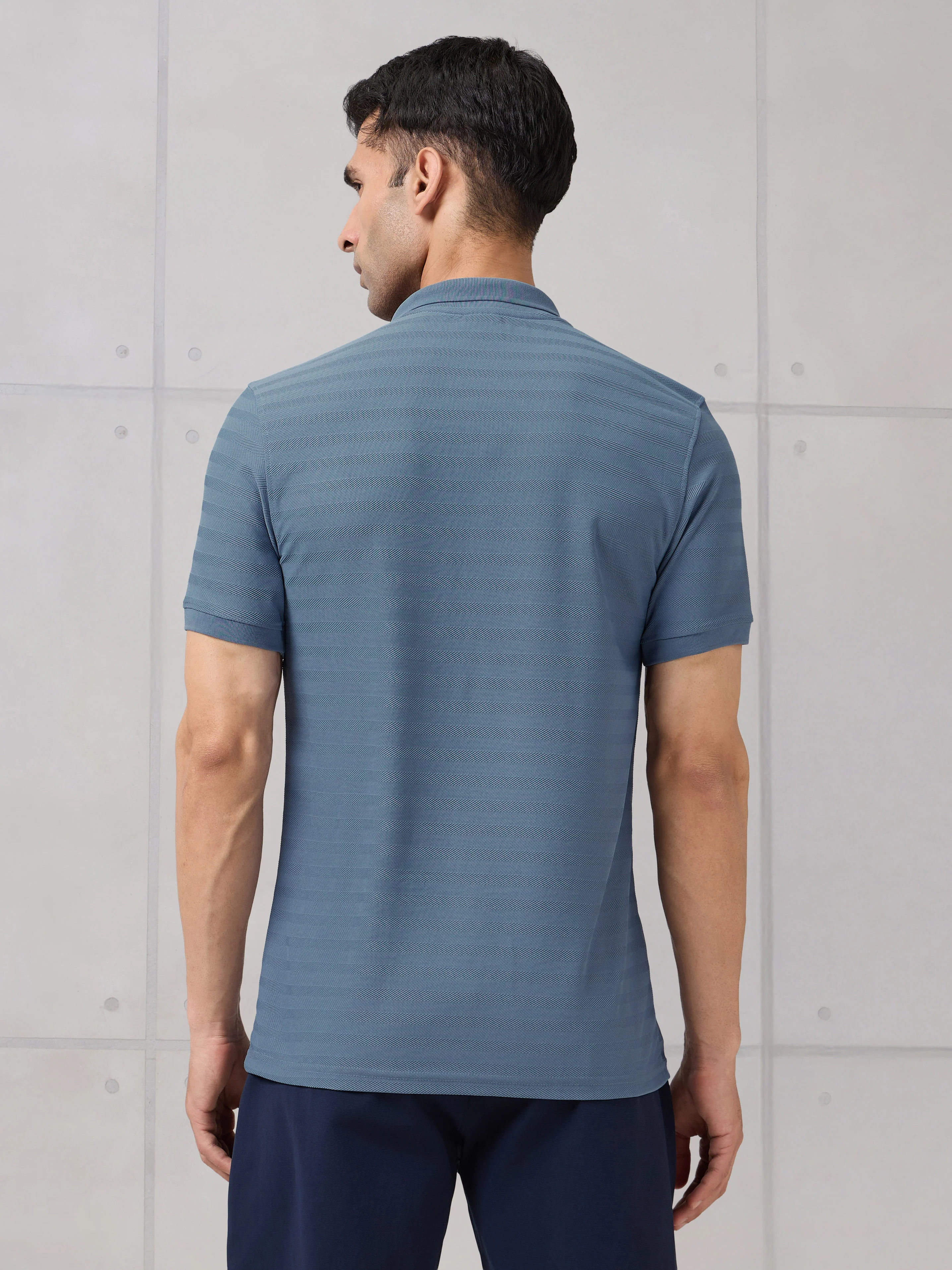 Men Self Design Active Out Polo T-Shirt Slim Fit with MATPIQ - Image 3