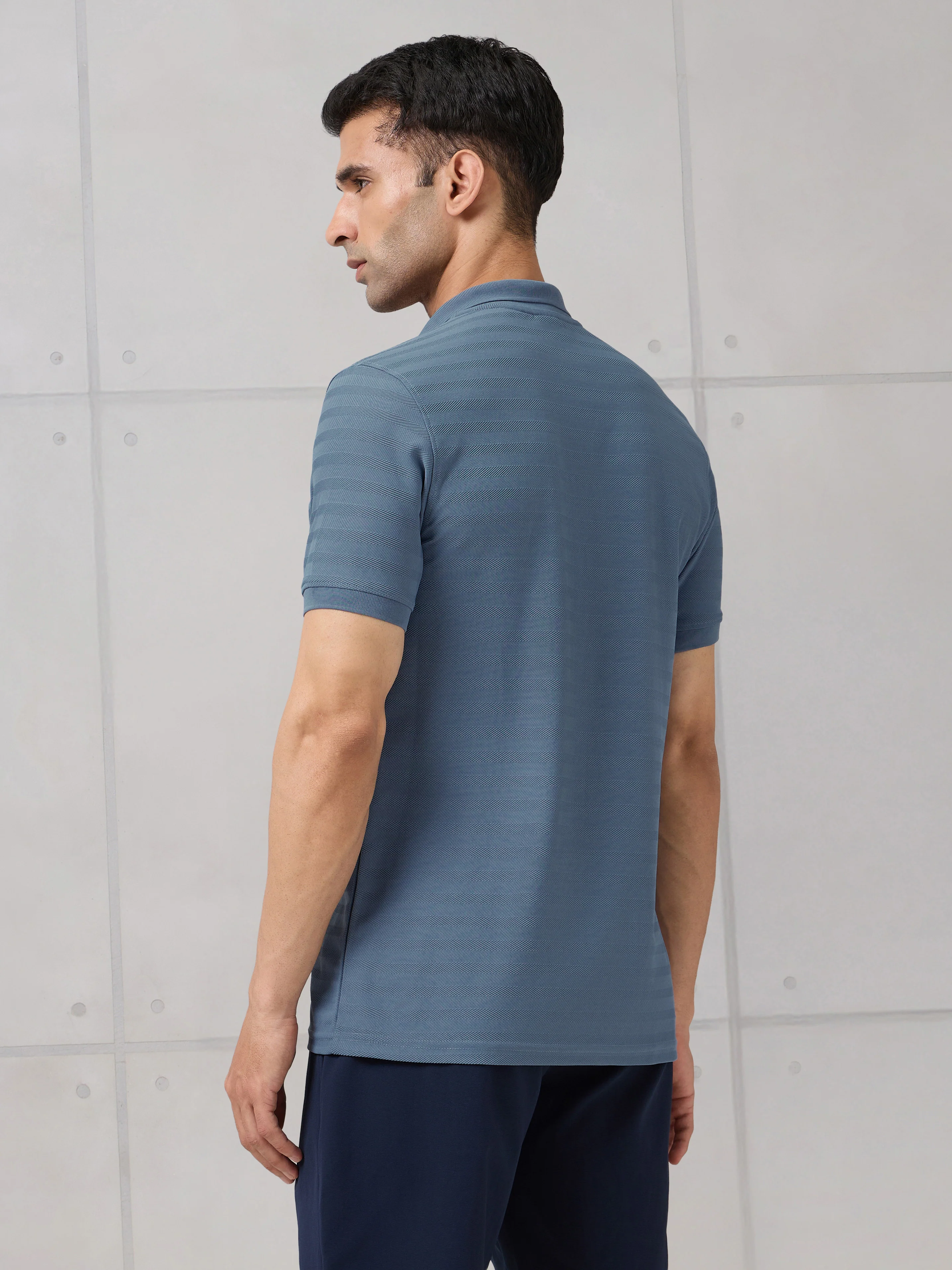 Men Self Design Active Out Polo T-Shirt Slim Fit with MATPIQ - Image 4