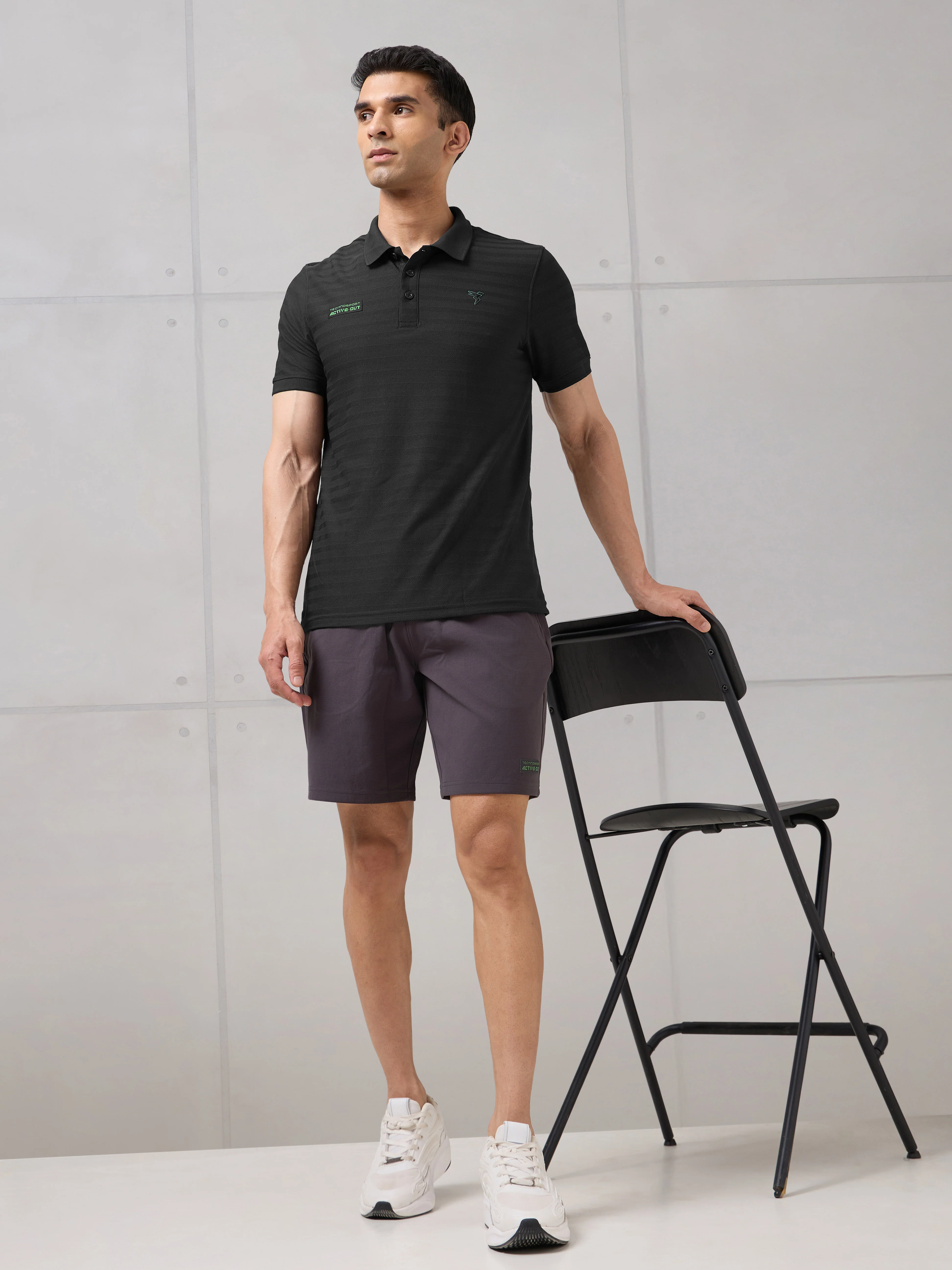 Men Self Design Active Out Polo T-Shirt Slim Fit with MATPIQ - Image 5