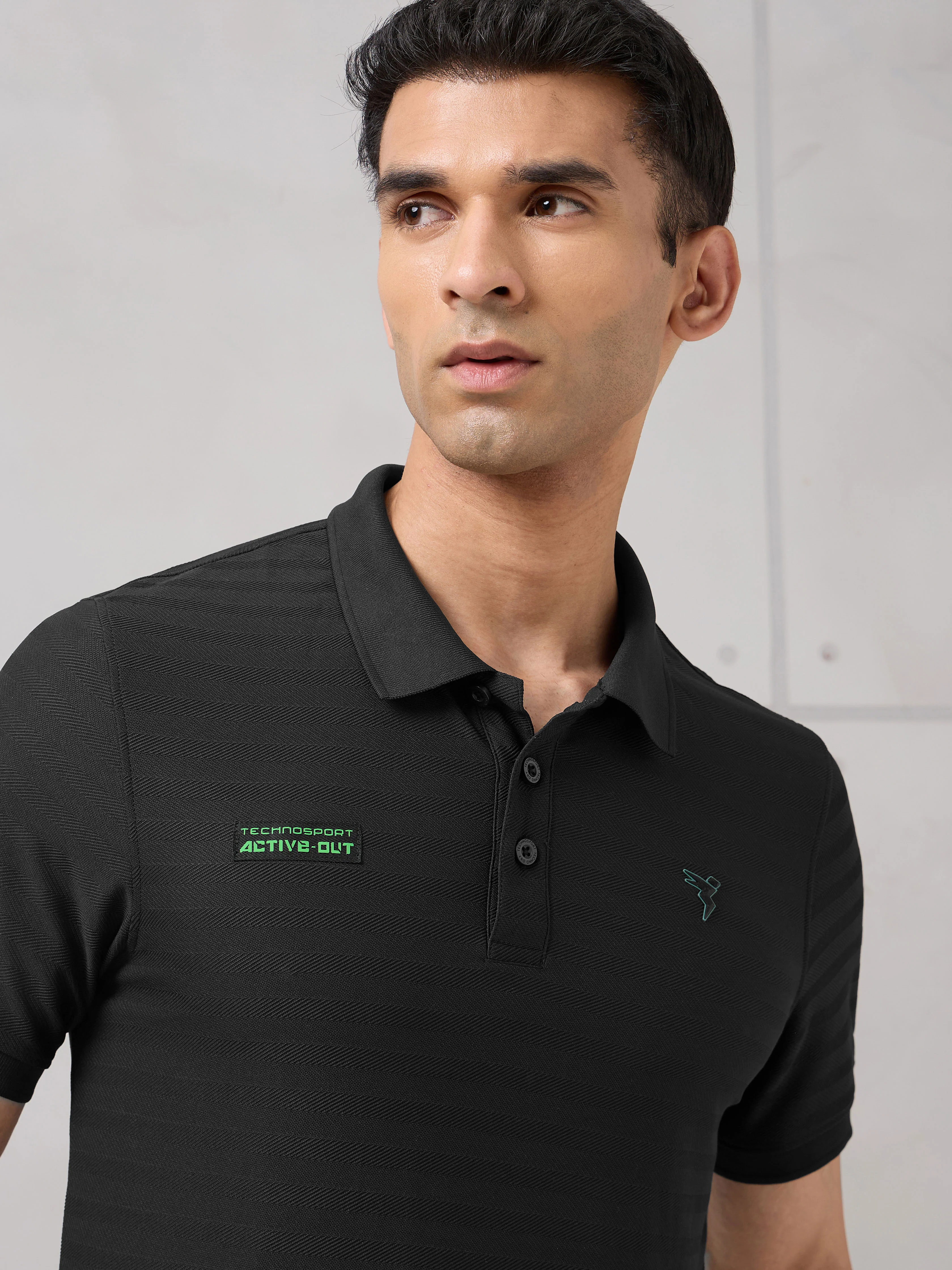 Men Self Design Active Out Polo T-Shirt Slim Fit with MATPIQ - Image 6