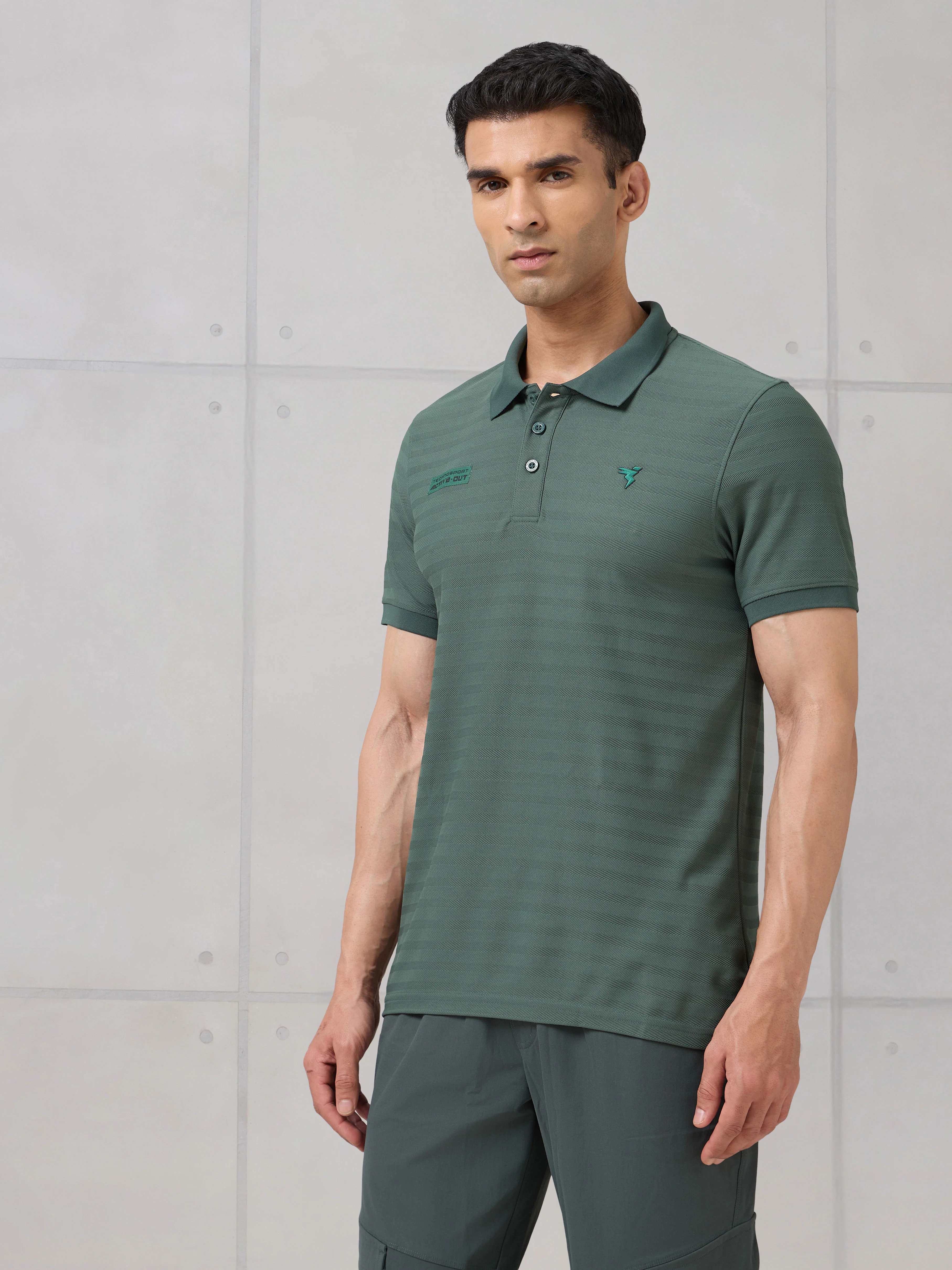 Men Self Design Active Out Polo T-Shirt Slim Fit with MATPIQ - Image 4