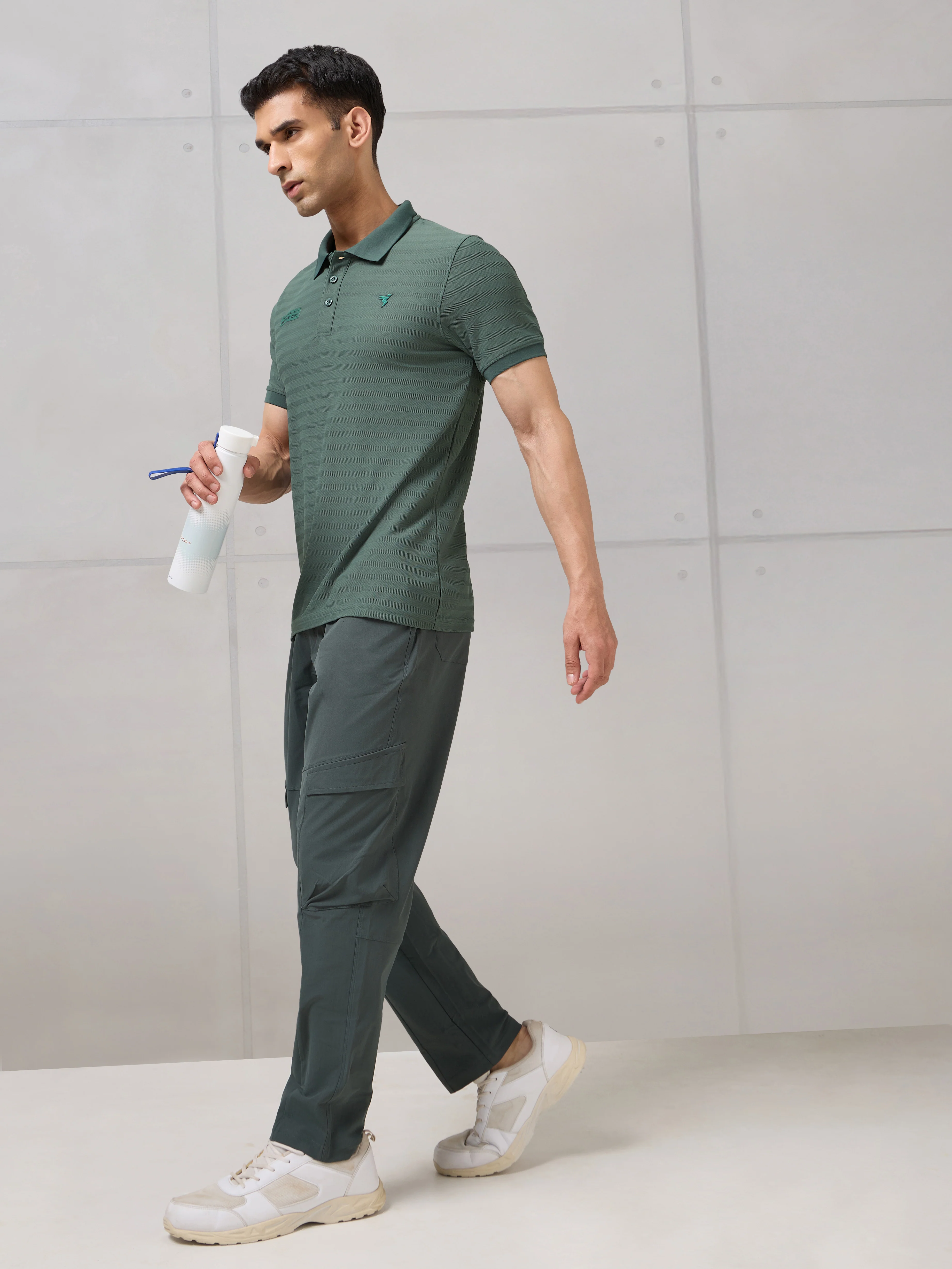 Men Self Design Active Out Polo T-Shirt Slim Fit with MATPIQ - Image 5