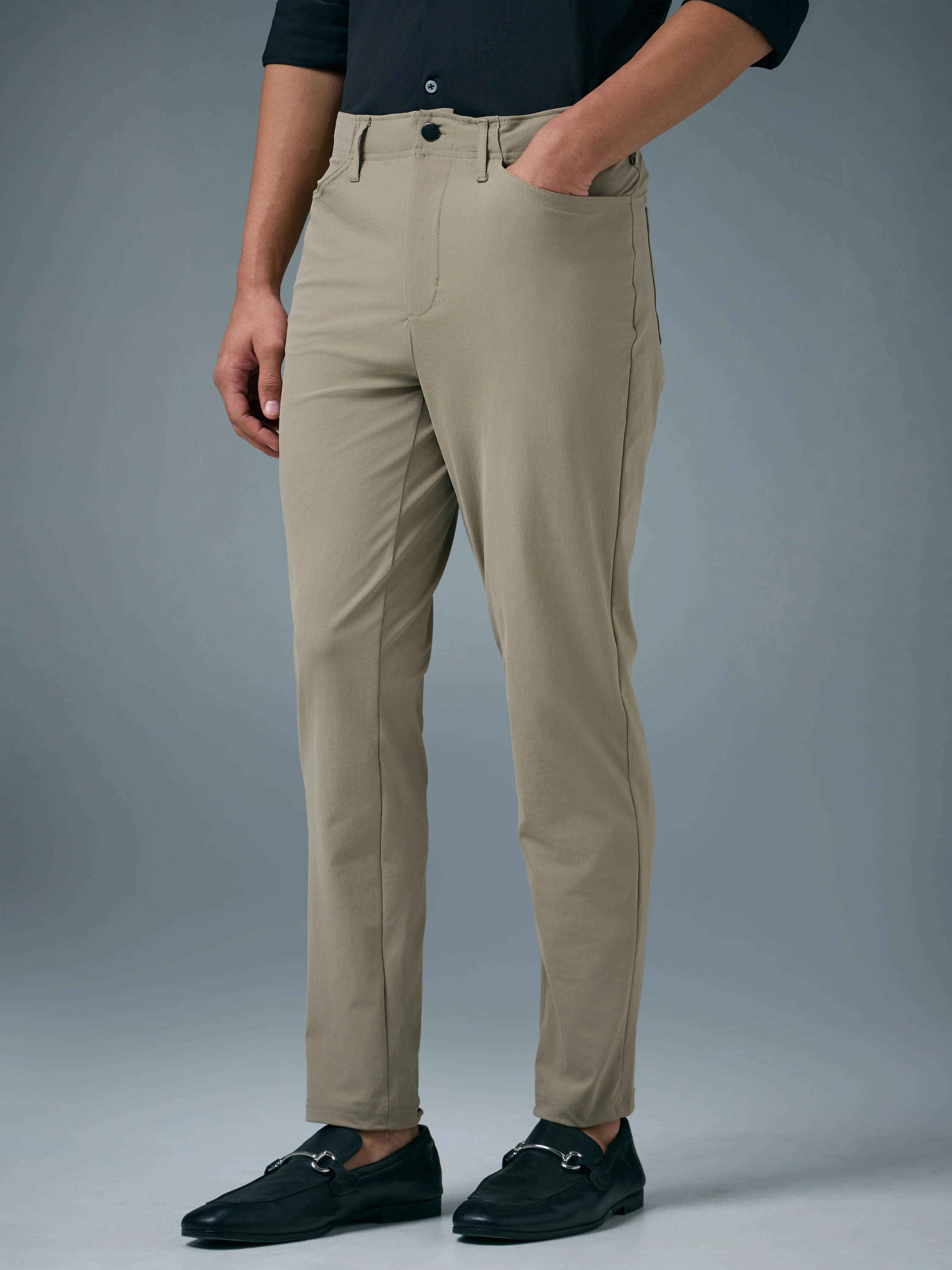 Men Semi-Formal Solid Straight Fit Trousers Pants with DURACOOL+ - Image 3