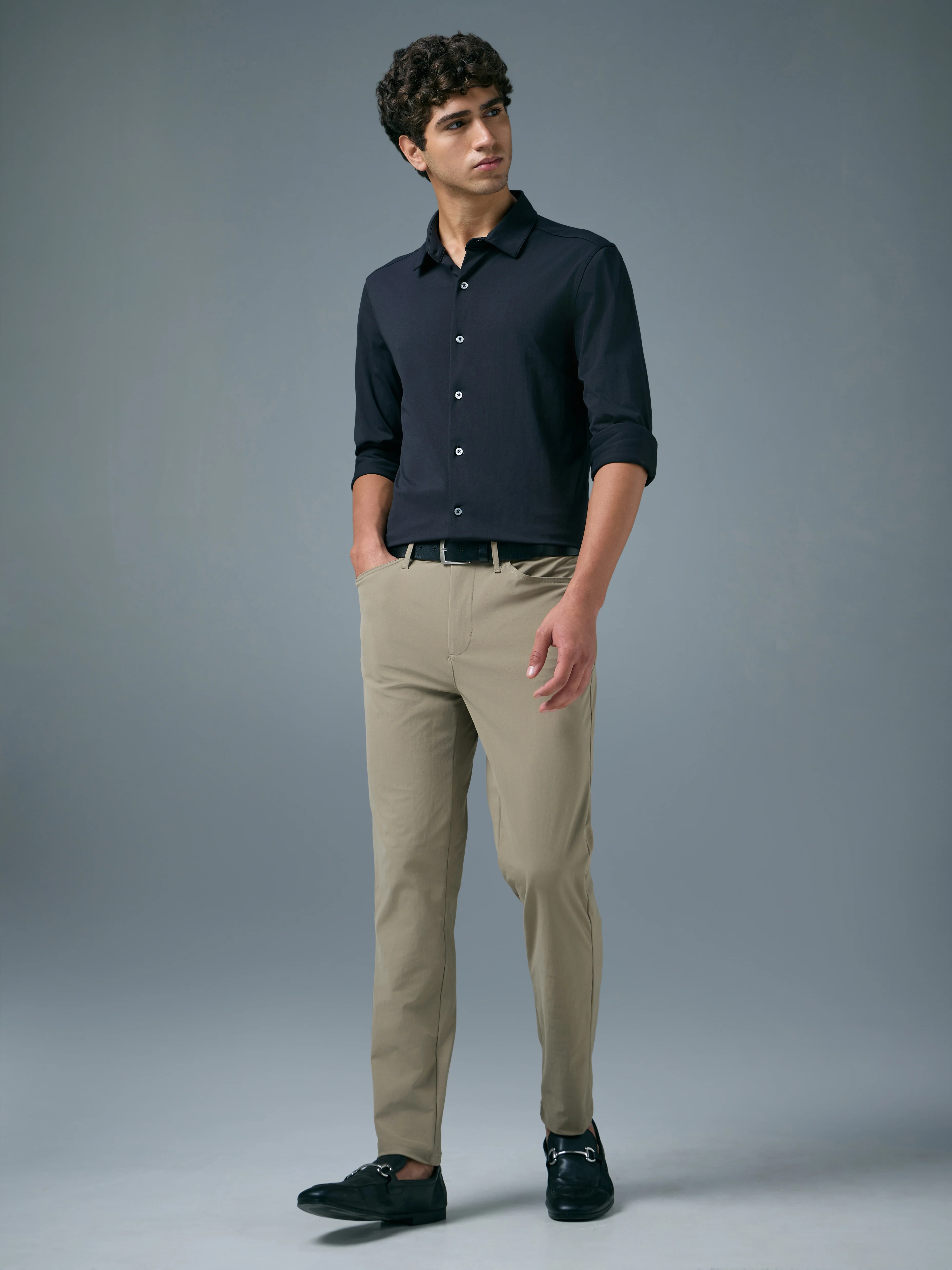 Men Semi-Formal Solid Straight Fit Trousers Pants with DURACOOL+ - Image 4
