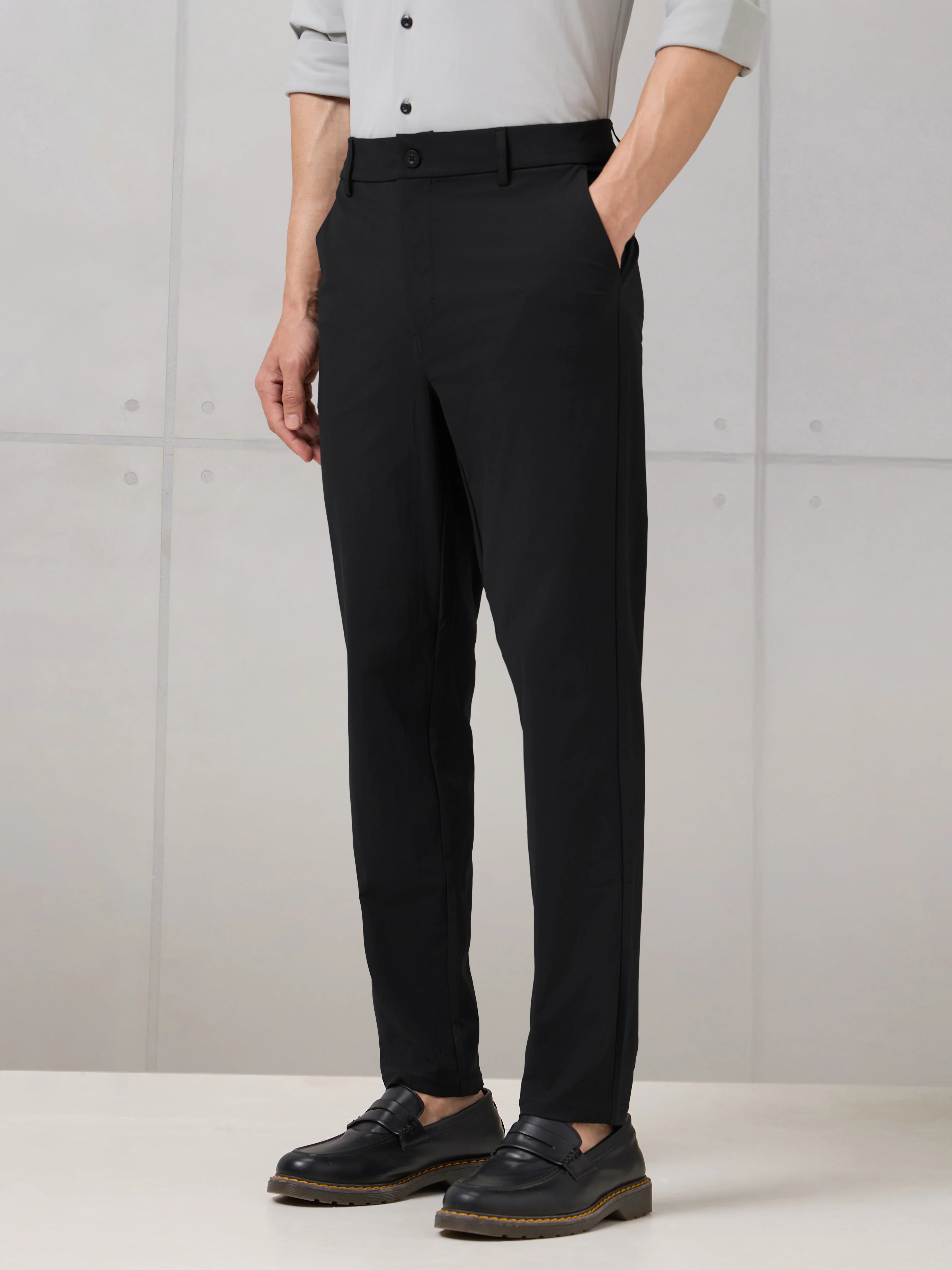 Men Semi-Formal Solid Straight Fit Trousers Pants with DURACOOL+ - Image 4