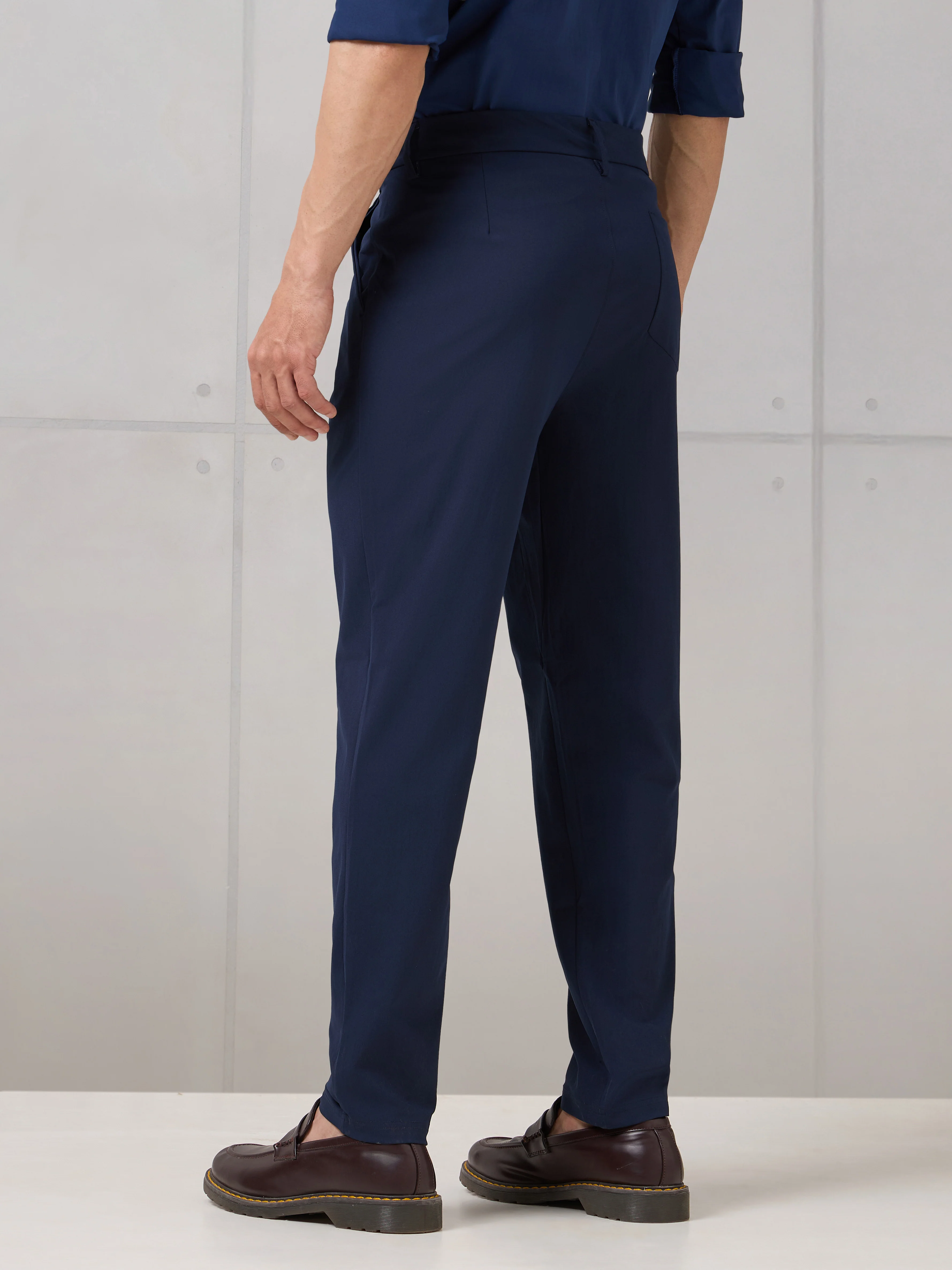 Men Semi-Formal Solid Straight Fit Trousers Pants with DURACOOL+ - Image 3