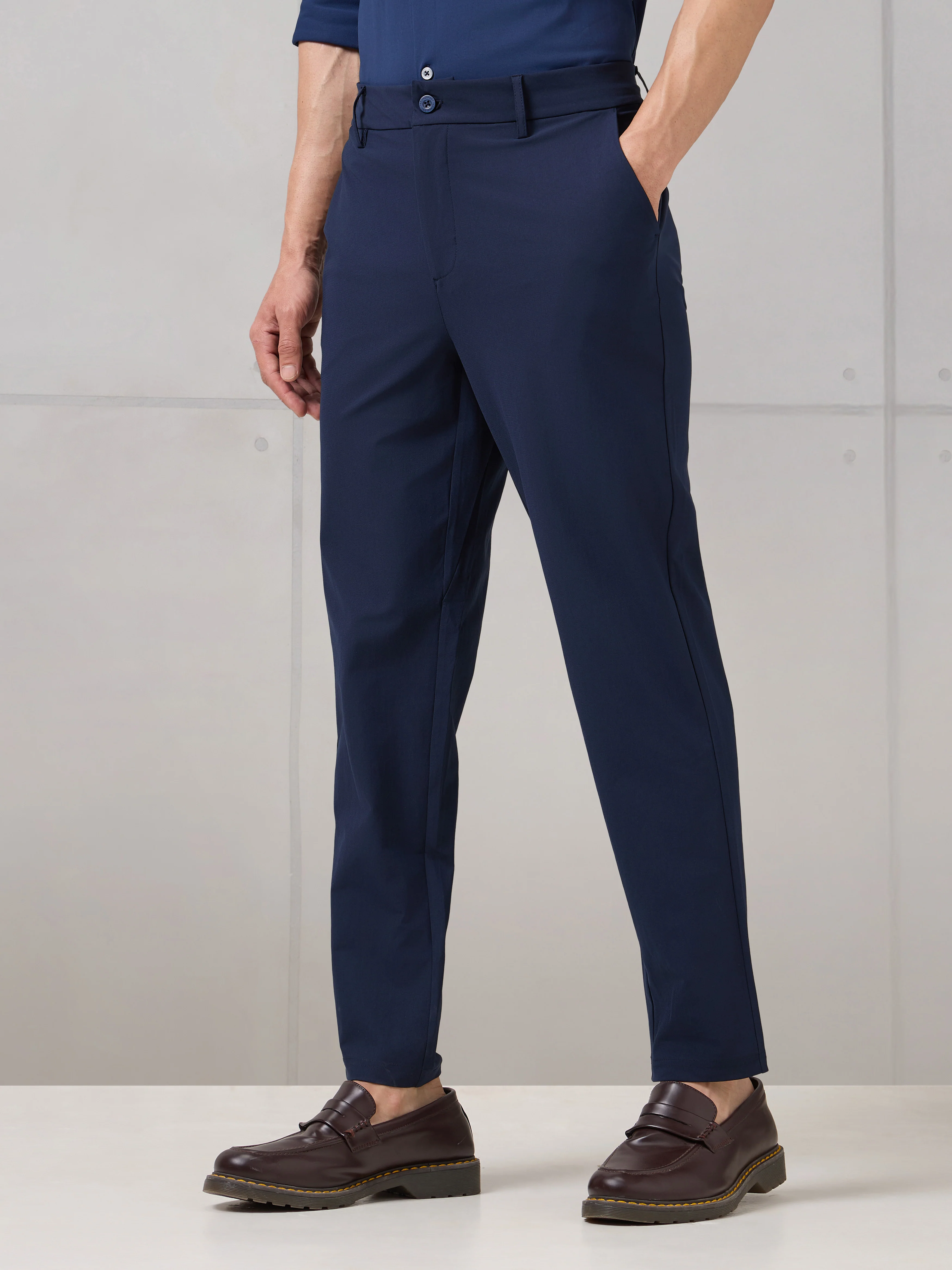 Men Semi-Formal Solid Straight Fit Trousers Pants with DURACOOL+ - Image 4