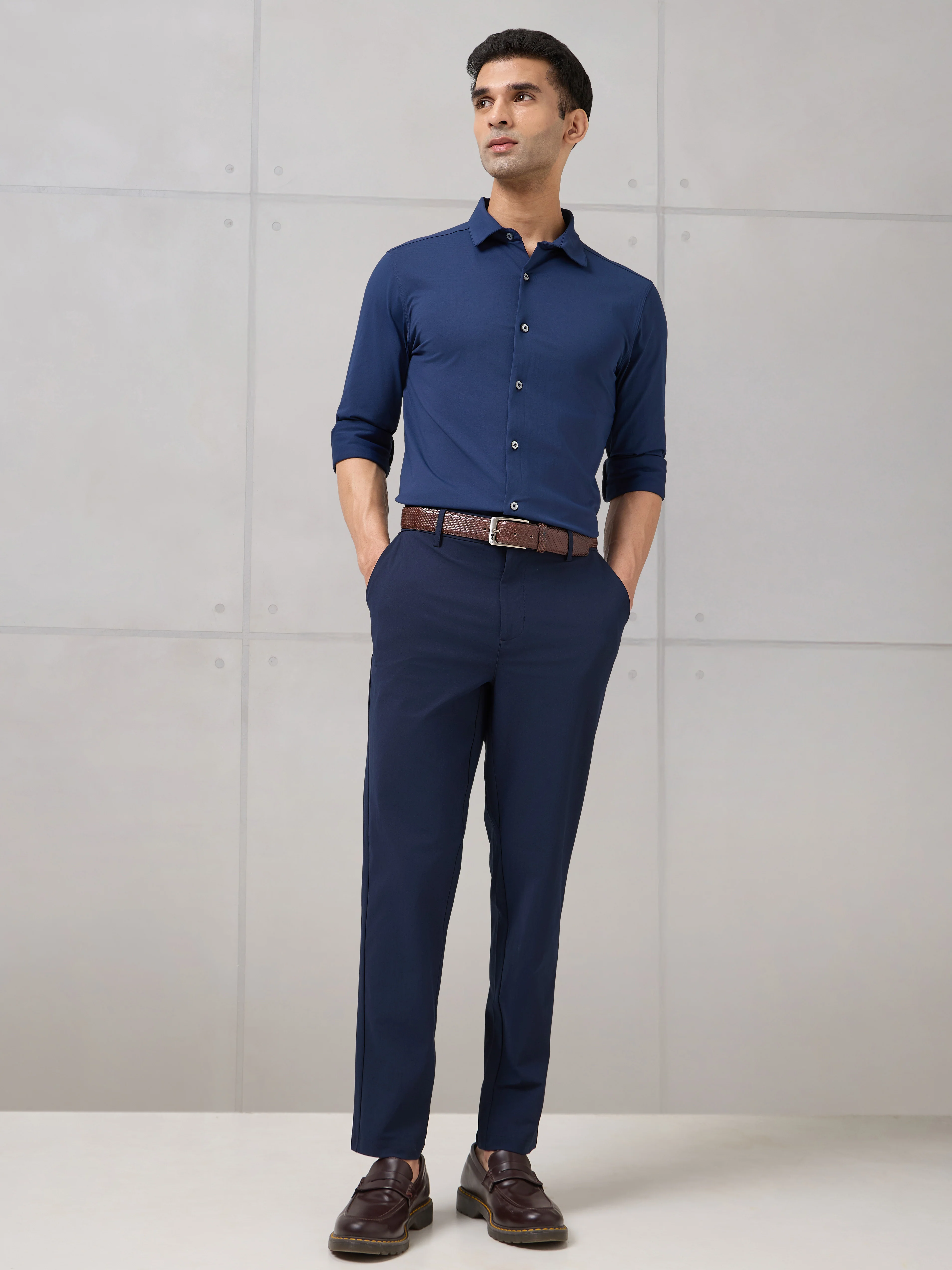 Men Semi-Formal Solid Straight Fit Trousers Pants with DURACOOL+ - Image 5