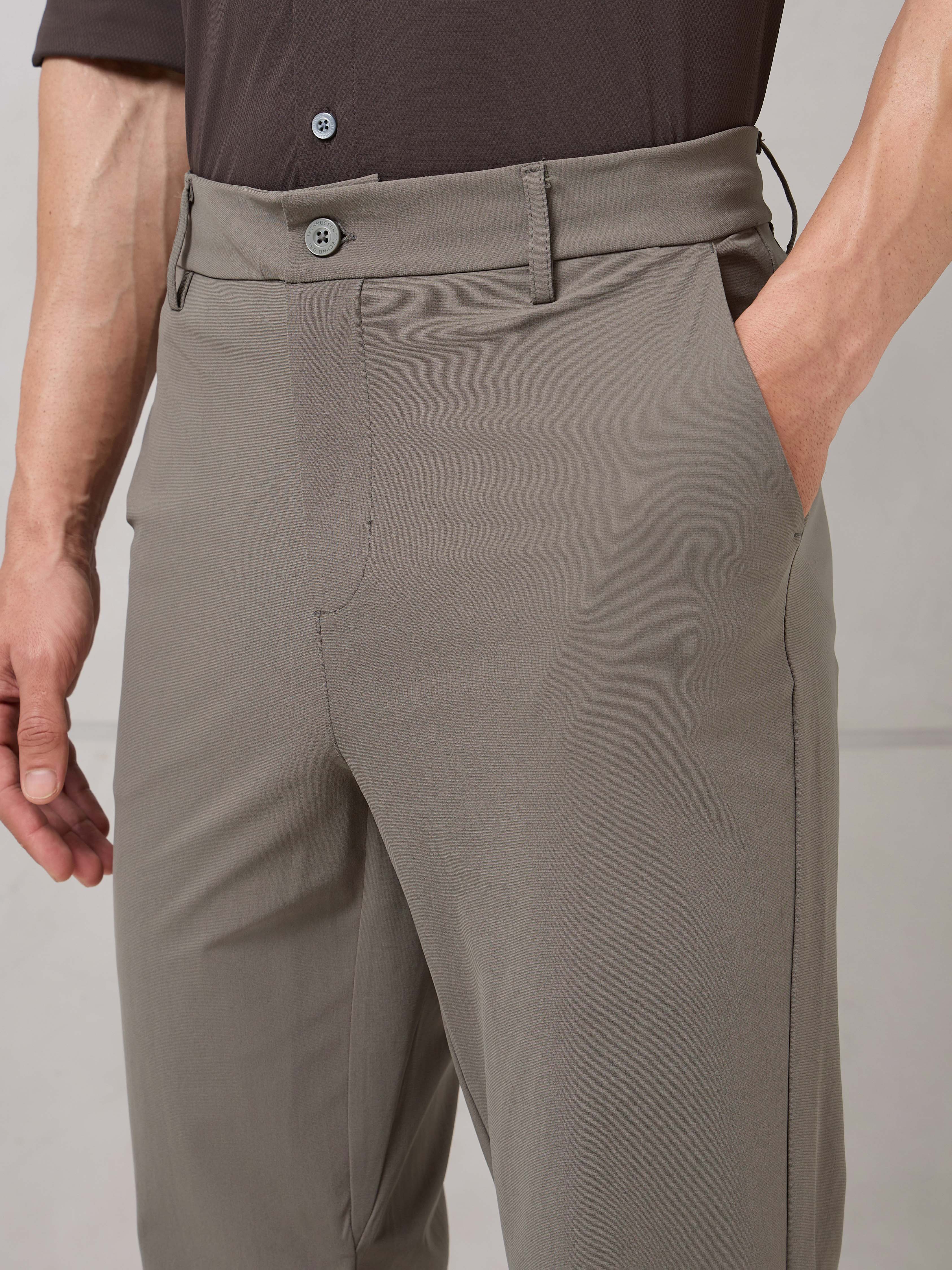 Men Semi-Formal Solid Straight Fit Trousers Pants with DURACOOL+ - Image 6